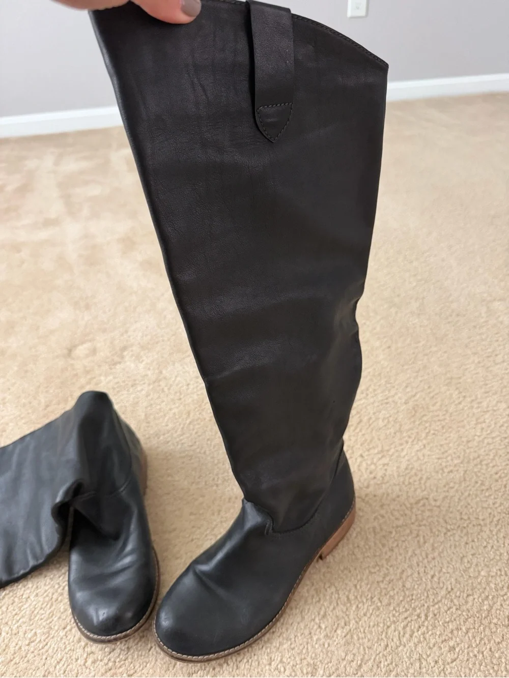 Nordstrom Black Leather Over-the-Knee Riding Boots